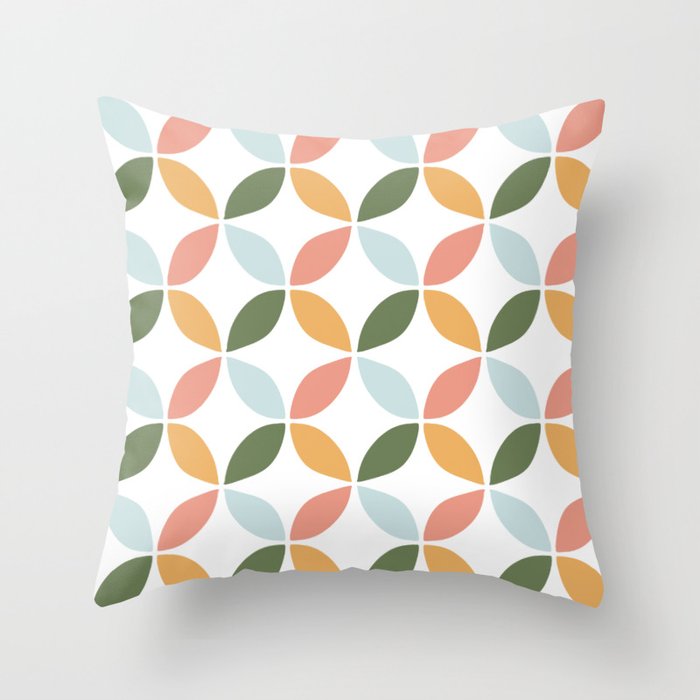70s cheerful geometric Throw Pillow