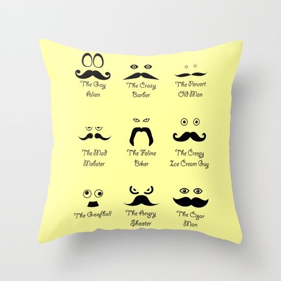 Eyes and Facial Hair Throw Pillow