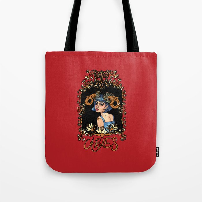 Aries: Art Nouveau Zodiac Tote Bag