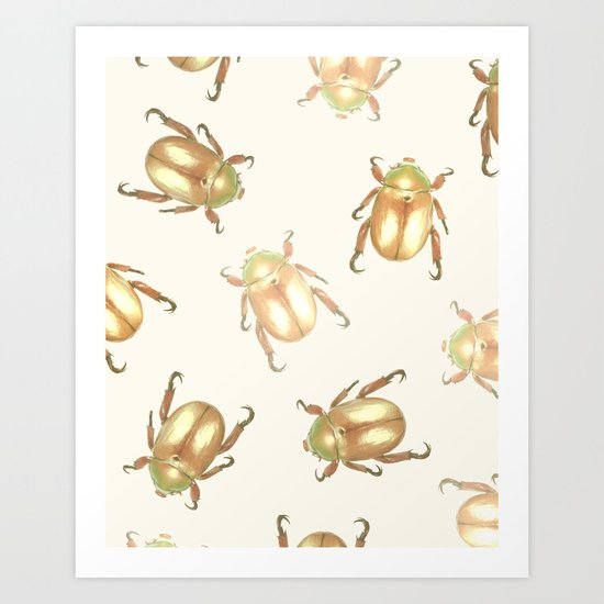 luxury golden scarab pattern Art Print