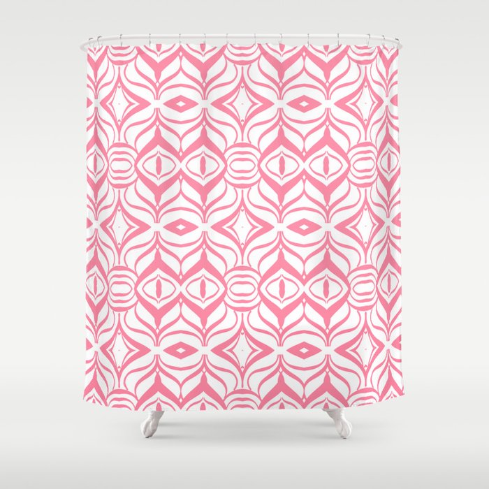 Pink Retro Shower Curtain