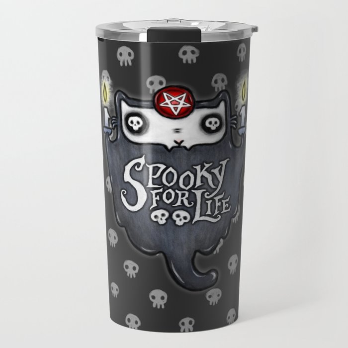 Spooky for Life Cat Ghost Travel Mug