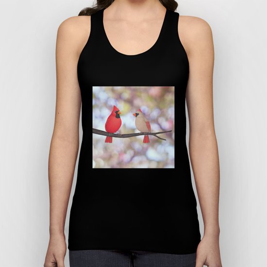 psychedelic cardinals bokeh Unisex Tank Top