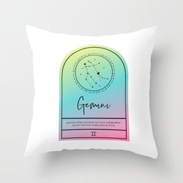 Gemini Zodiac | Gradient Arch Throw Pillow
