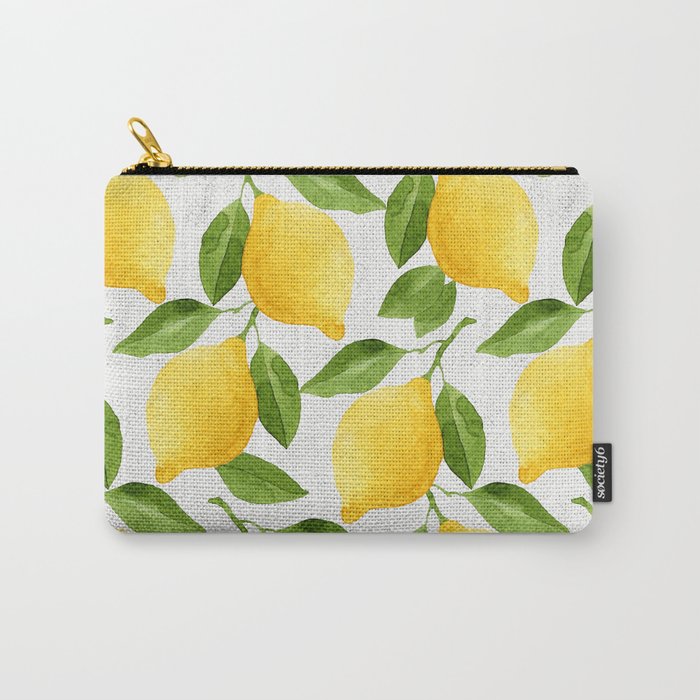 Watercolor Lemons Carry-All Pouch