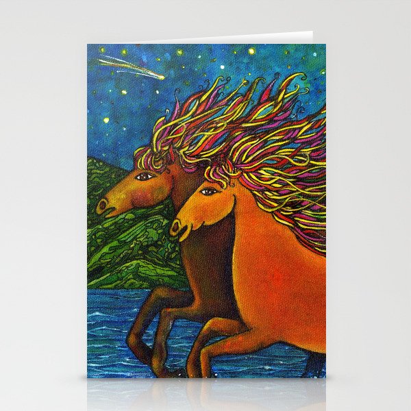 Wild Horses in the Moonlight Stationery Cards
