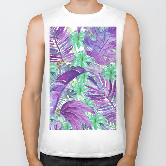 purple jungle Biker Tank