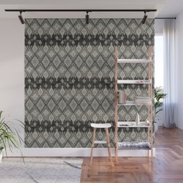Black and White Handmade Moroccan Fabric Style Wall Mural