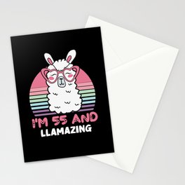 55 Year Old Bday Llamazing 55th Birthday Llama Stationery Cards | Birthday, Member, Yourself, Outfit, Casual, Graphicdesign, Leggings, Alpaca, Llamazing, Perfect 