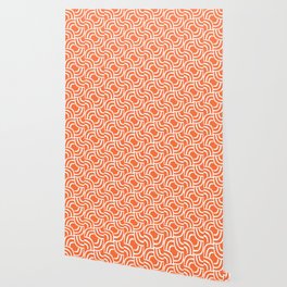 Modernist Abstract Arc Pattern 630 Orange Wallpaper