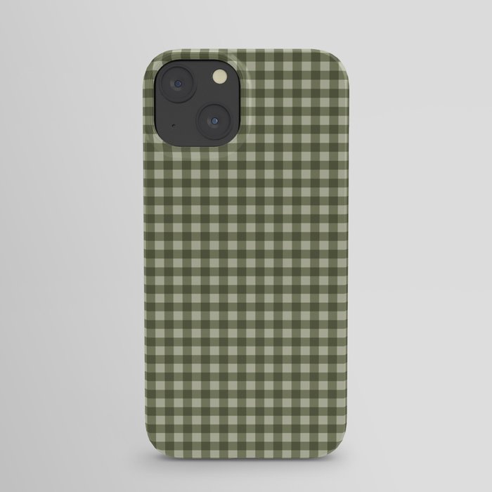 Gingham Plaid Pattern - Natural Green iPhone Case