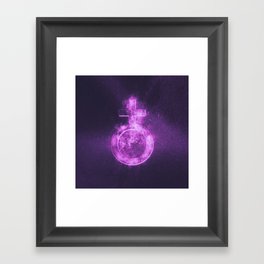 Planet Earth Symbol. Earth sign. Abstract night sky background. Framed Art Print