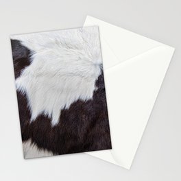 Brown and White Cow Skin Print Pattern Modern, Cowhide Faux Leather Stationery Card