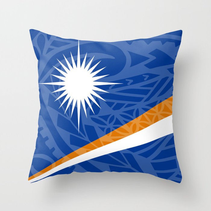 Marshall Islands Flag Island Style Throw Pillow