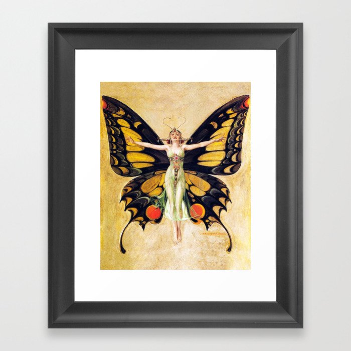 Art Deco Butterfly Fine Art Print by J. C. Leyendecker  Framed Art Print