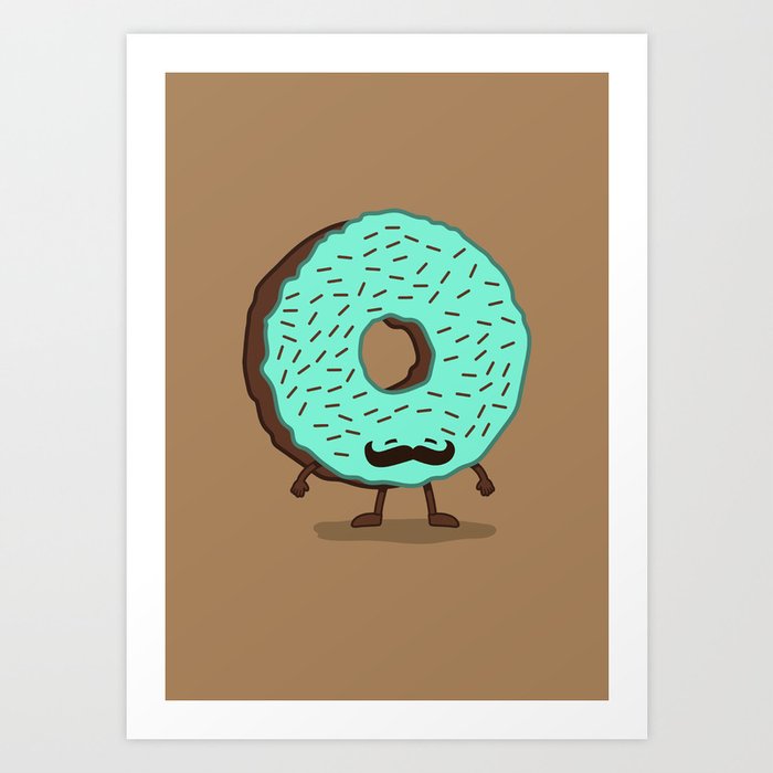 The Mustache Donut Art Print
