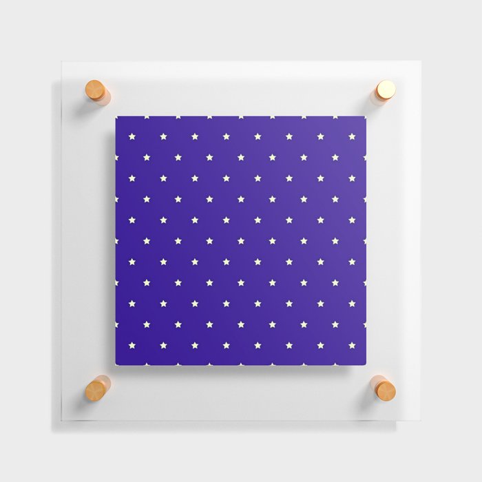 White And Dark Blue Magic Stars Collection Floating Acrylic Print