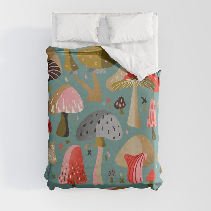 Mushroom Collection – Mint Duvet Cover