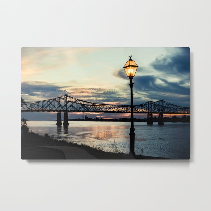 Mississippi River Bridge Natchez Metal Print