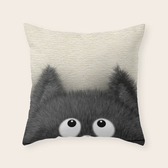 fluffy black pillows