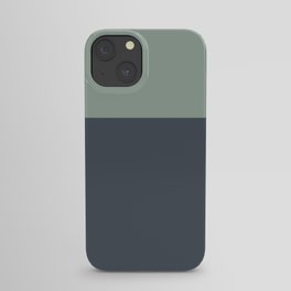 Navy Gray Blue Green Celadon Sage Minimalist Solid Stripe Color Block Pattern iPhone Case