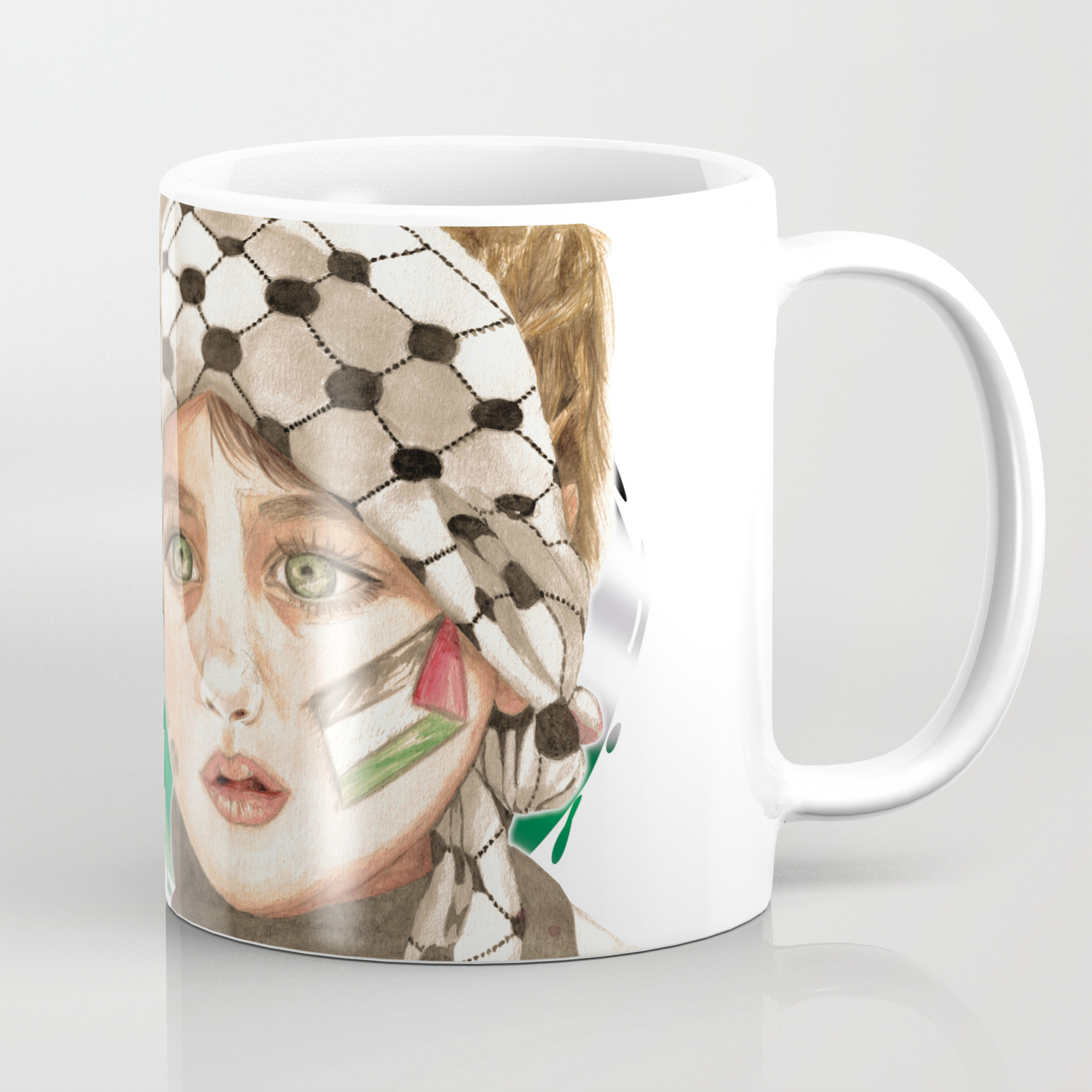 Free Palestine In Watercolor Coffee Mug By Cromaniatico Society6
