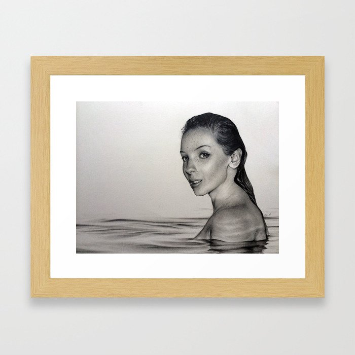 Girl In Water Framed Art Print