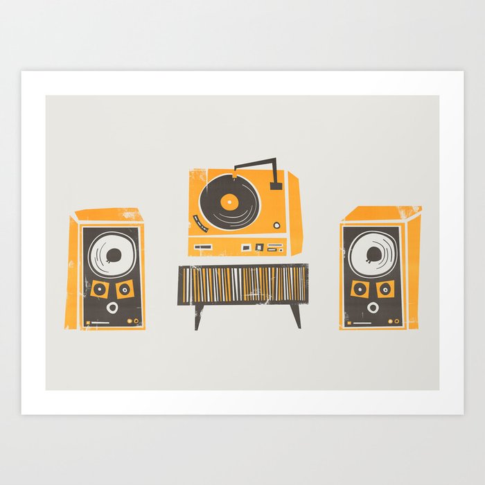 Vinyl Deck And Speakers Art Print