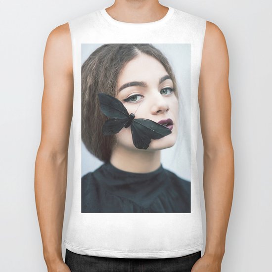 Butterfly black Biker Tank