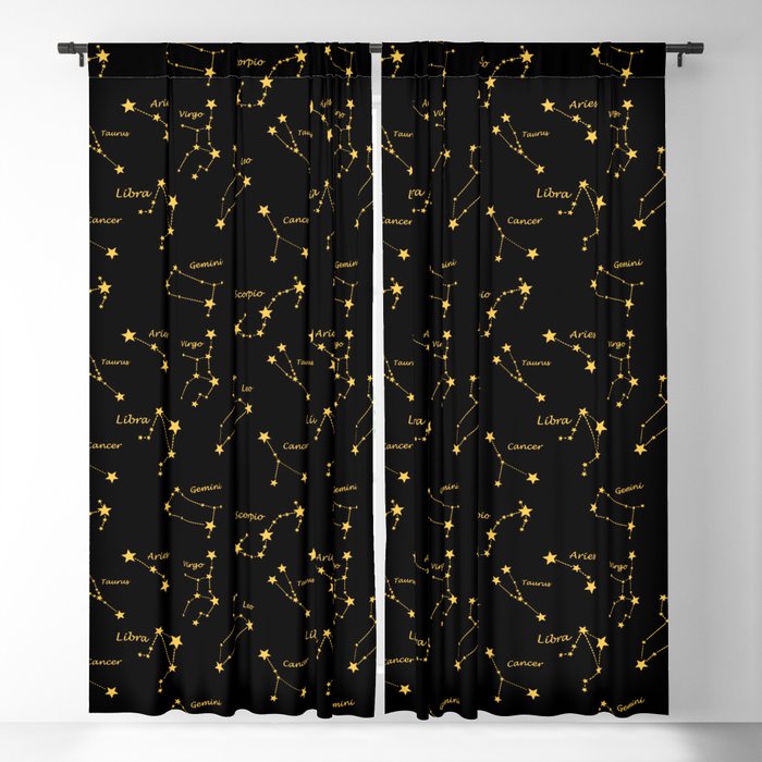 Zodiac signs,constellations,stars,astrology,astronomy,space,galaxy  Blackout Curtain