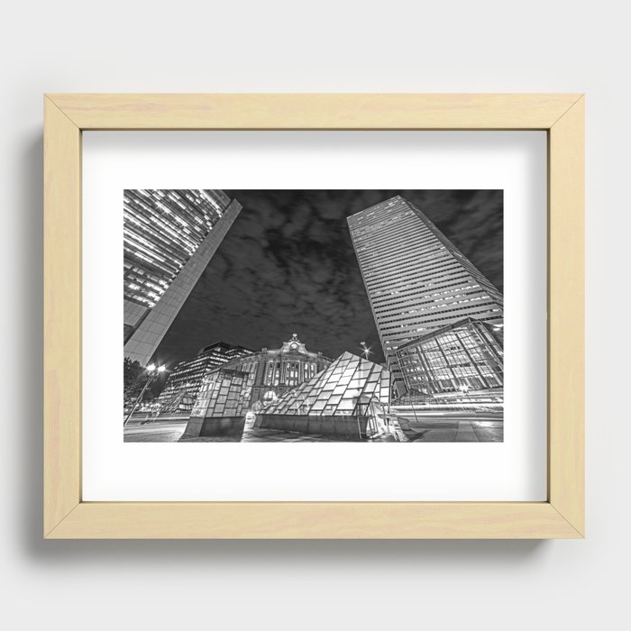 Boston South Station Boston MA Black and White Recessed Framed Print