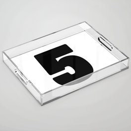 5 (Black & White Number) Acrylic Tray