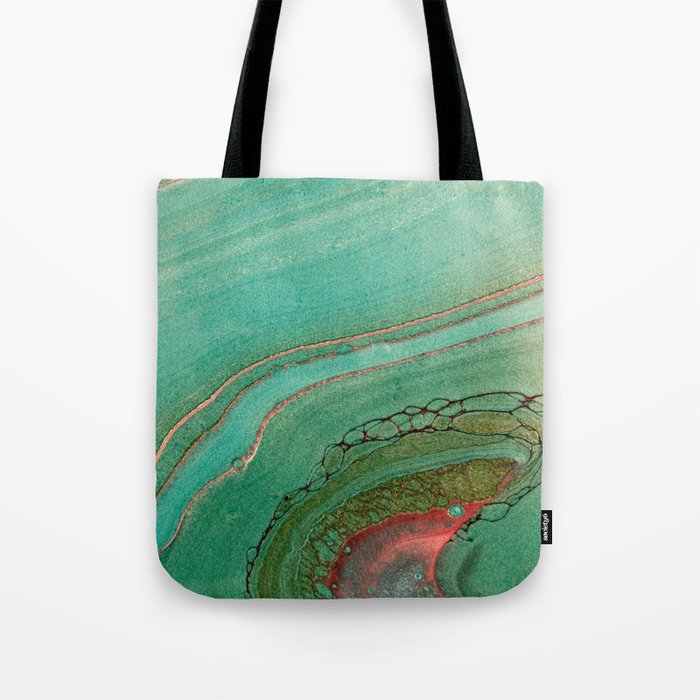 teal gold and pink acrylic agate Tote Bag