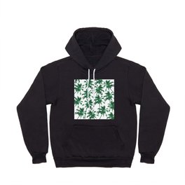 Tropical forest green white watercolor palm tree Hoody