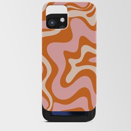 Liquid Swirl Retro Abstract Pattern in Orange Pink Cream iPhone Card Case