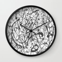 Jackson Pollock (American, 1912-1956) - Title: Number 14 GRAY - Date: 1948 - Style: Action Painting - Period: Drip period - Genre: Abstract Expressionism - Medium: Enamel over Gesso on Paper - Digitally Enhanced Version (2000 dpi) - Wall Clock | Dripperiod, Expressionism, Pollock, Abstact, Enamelovergesso, Number14, Actionpainting, Painting, Number14Gray1948, Pollockgray1948 
