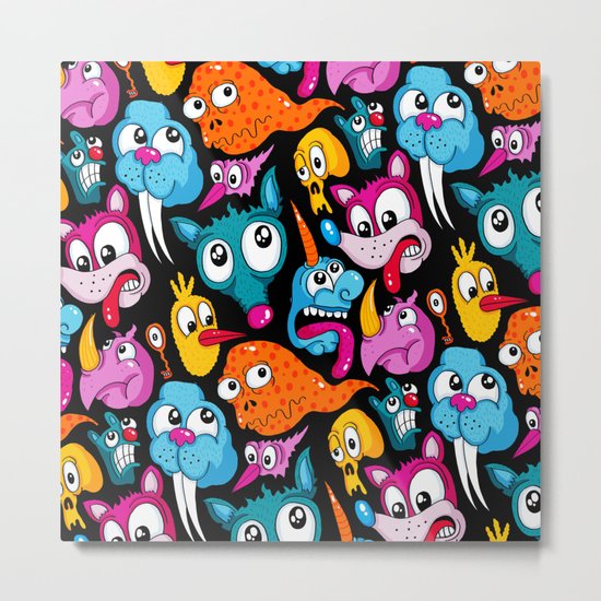 Weird Dudes Pattern Metal Print