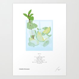 Mixology Cocktail Poster Mojito Art Print