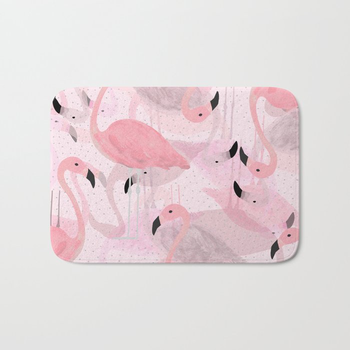 Flamingo Pattern Bath Mat