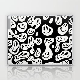 Black and White Dripping Smiley Laptop Skin