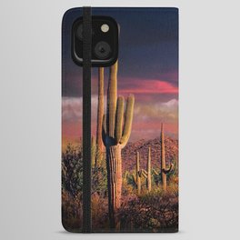 Cactus Under A Painted Sky iPhone Wallet Case