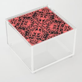 Hot Coral Crochet  Acrylic Box