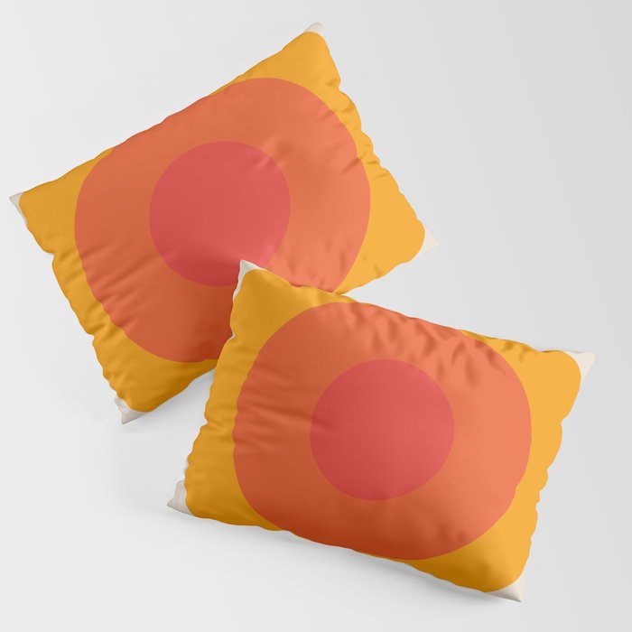 Kauai - Classic Colorful Abstract Minimal Retro 70s Style Graphic Design Pillow Sham