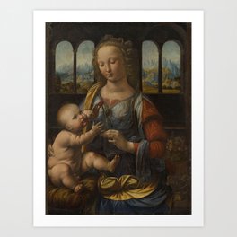 Leonardo Da Vinci Madonnaa of the Carnation- Art Print