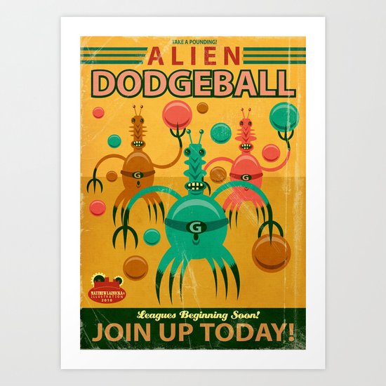 Alien Dodgeball Art Print