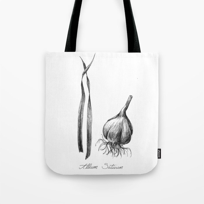 Garlic Botanical Ilustration Tote Bag