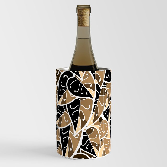 Tropical Leaves Tan Dress Pattern2022-jan12 Wine Chiller