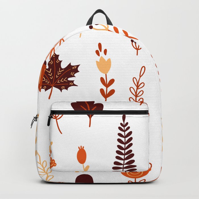 Seamless Pattern with Autumn Floral Elements Backpack