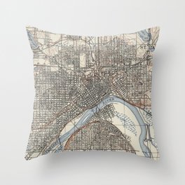 Vintage Map of St. Paul Minnesota (1894) Throw Pillow