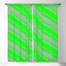 [ Thumbnail: Dark Sea Green & Lime Colored Lines/Stripes Pattern Blackout Curtain ]